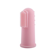 Зубная щетка на палец с массажером для десен цвет Розовый