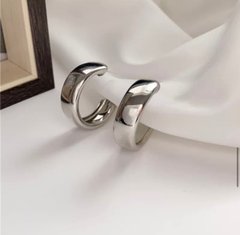 Широкие серьги-кольца цвет Серебряный