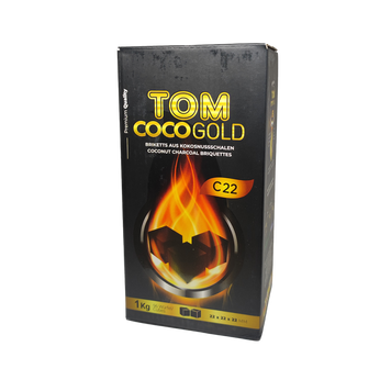 Кокосове вугілля Tom Cococha Gold (1 кг, 96 шт., маленький кубик)