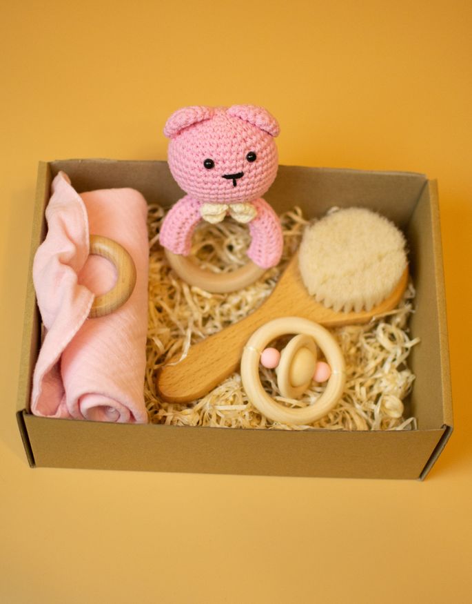 Подарунковий набір для дитини "Ведмідь" колір Рожевий
