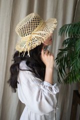 Соломенная шляпа Канотье с бахрамой фото 1 - Palmy