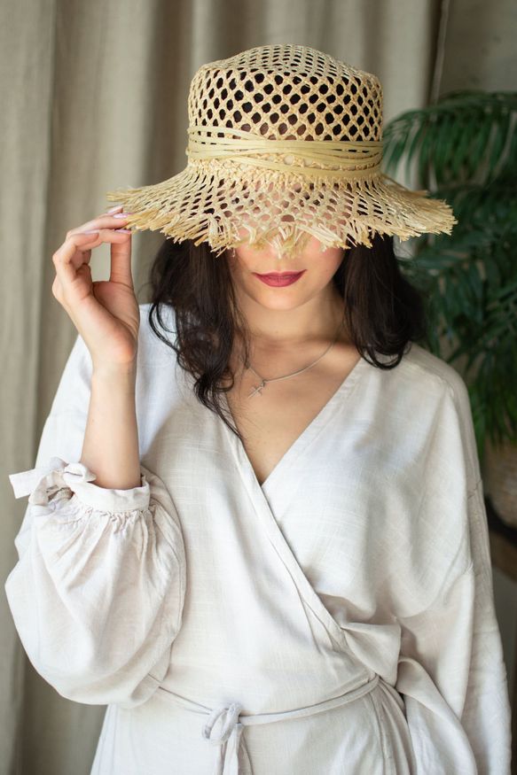 Соломенная шляпа Канотье с бахрамой фото 5 - Palmy