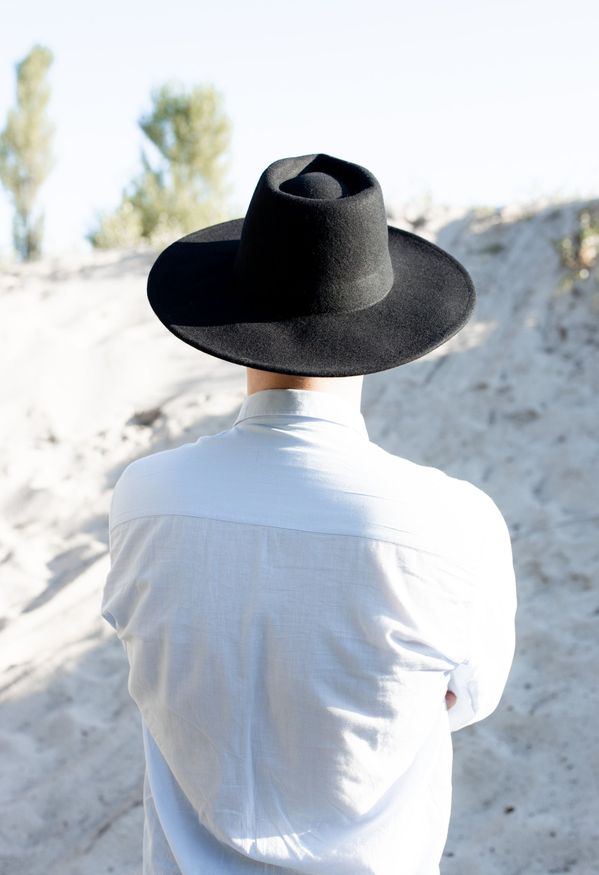 Мужская широкополая шляпа федора Texas цвет Черный