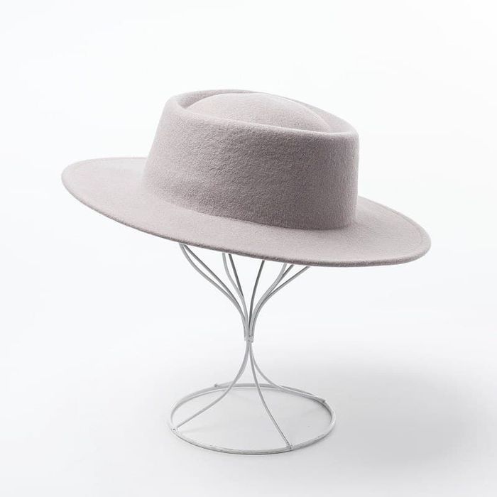 Фото 4 фетровая Шляпа канотье из 100% шерсти с круглой тульей цвет Серый  - Palmy