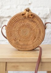 Кругла плетена сумка з ротанга Bali з візерунком
