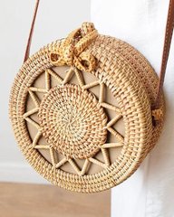Кругла плетена сумка з ротанга Bali - Сонце