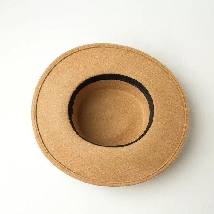 Фото 3 фетровая Шляпа канотье из 100% шерсти с плоской тульей цвет Бежевый  - Palmy