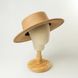 Canotier Hat 100% wool with flat brim color Beige