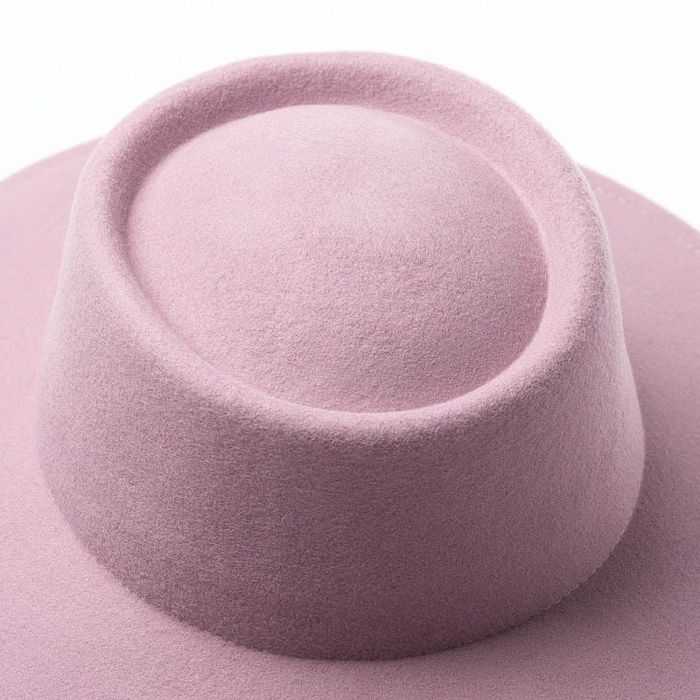 Фото 3 фетровая Шляпа канотье из 100% шерсти с круглой тульей цвет Pure Rose  - Palmy