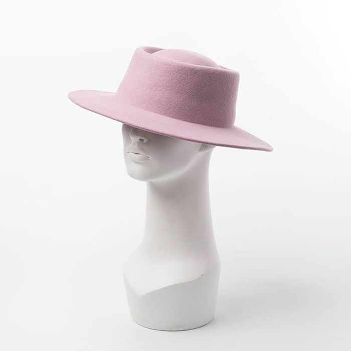 Фото 2 фетровая Шляпа канотье из 100% шерсти с круглой тульей цвет Pure Rose  - Palmy