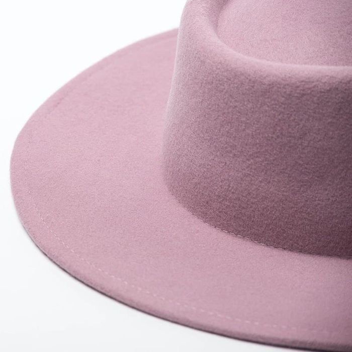 Фото 4 фетровая Шляпа канотье из 100% шерсти с круглой тульей цвет Pure Rose  - Palmy