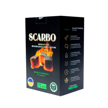 Ореховый уголь Scarbo (1 кг, 72 шт)