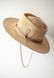 Соломенная шляпа канотье тонкого плетения с декором цвет Бежевый