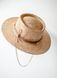 Соломенная шляпа канотье тонкого плетения с декором цвет Бежевый
