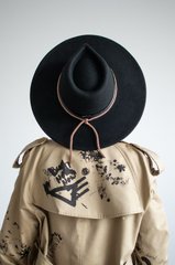 Фото 1 фетровая Широкополая шляпа федора из 100% шерсти цвет Черный  - Palmy