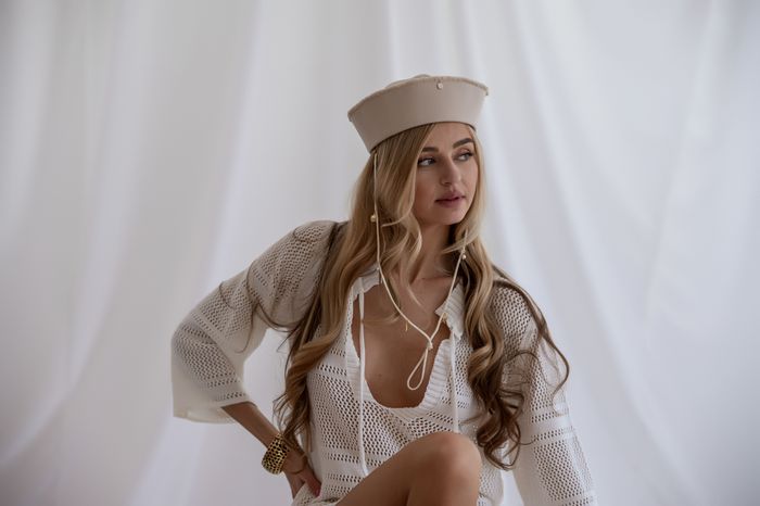 Sailor hat color Beige - $61. Brend Palmy