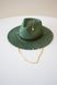 Капелюх федора тонкого плетіння з соломи з декором колір Зелений
