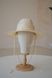Капелюх федора з соломи сизаль з декором колір Молочно-перловий