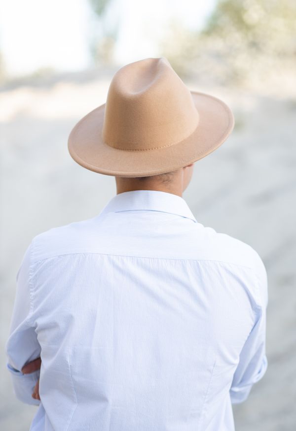 Мужская шляпа федора цвет Бежевый