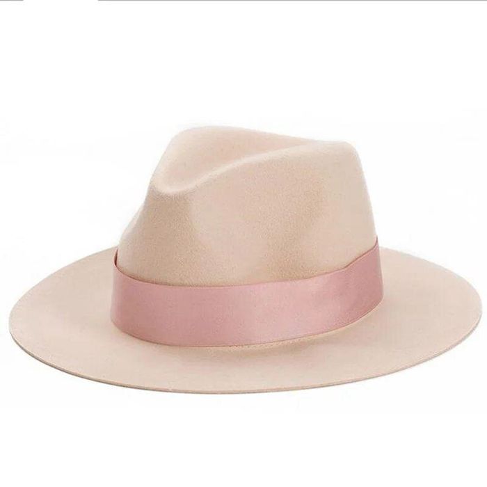Фото 3 фетровая Шляпа федора цвет Пудра  - Palmy