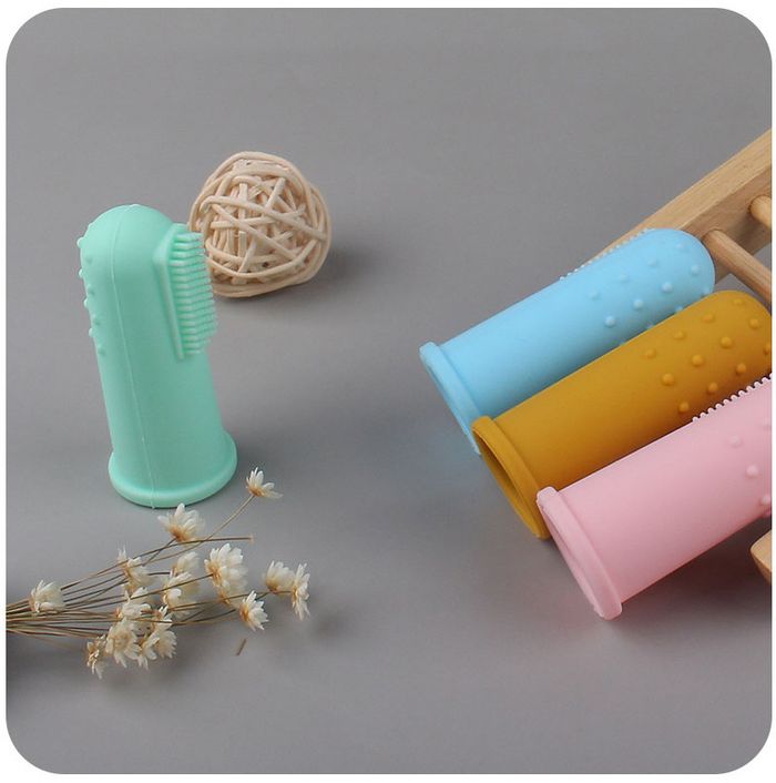 Зубна щітка на палець з масажером для ясен колір Бірюзовий